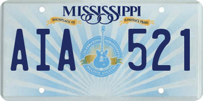 MS license plate AIA521