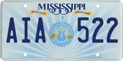 MS license plate AIA522