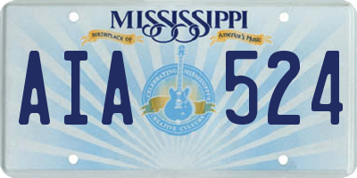 MS license plate AIA524