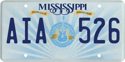 MS license plate AIA526