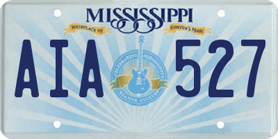 MS license plate AIA527