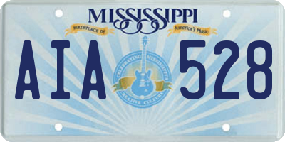 MS license plate AIA528
