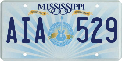 MS license plate AIA529
