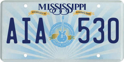 MS license plate AIA530