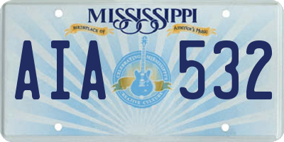 MS license plate AIA532