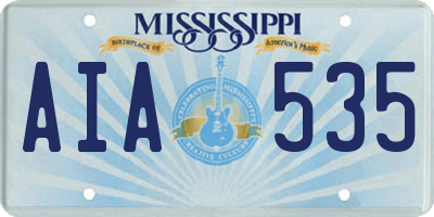 MS license plate AIA535