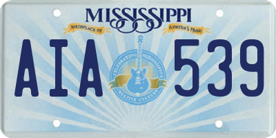 MS license plate AIA539