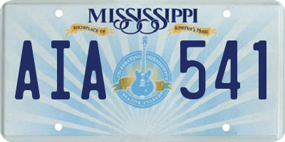 MS license plate AIA541