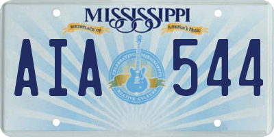 MS license plate AIA544