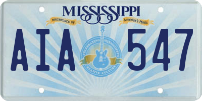 MS license plate AIA547