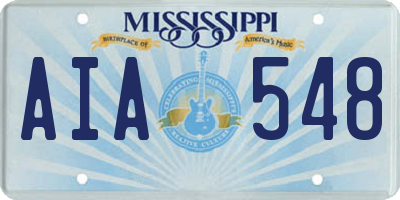 MS license plate AIA548