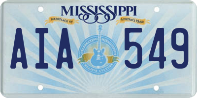 MS license plate AIA549