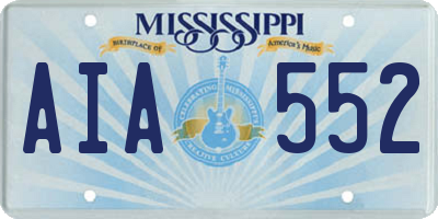 MS license plate AIA552