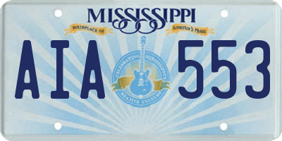 MS license plate AIA553