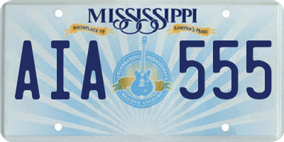 MS license plate AIA555