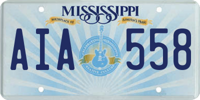 MS license plate AIA558