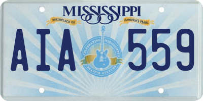 MS license plate AIA559