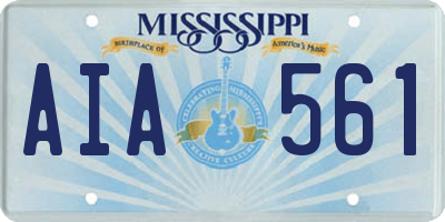MS license plate AIA561