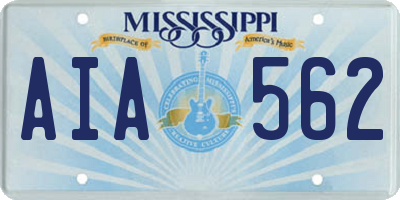 MS license plate AIA562