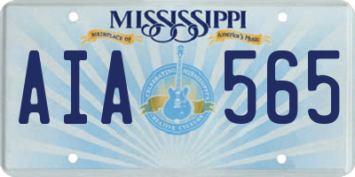MS license plate AIA565