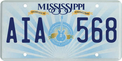 MS license plate AIA568