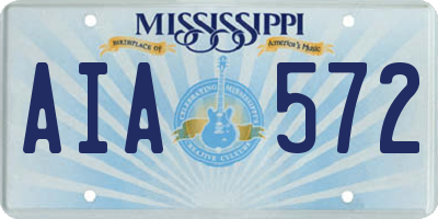 MS license plate AIA572