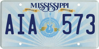 MS license plate AIA573
