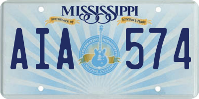 MS license plate AIA574