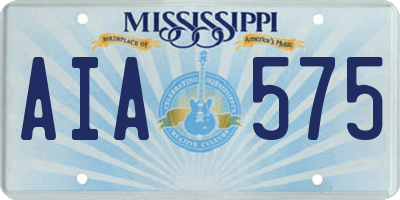 MS license plate AIA575