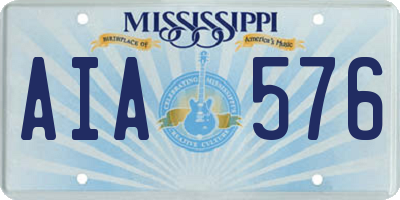 MS license plate AIA576