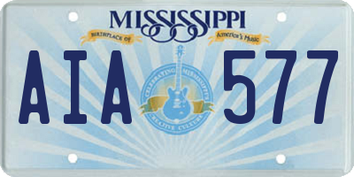 MS license plate AIA577