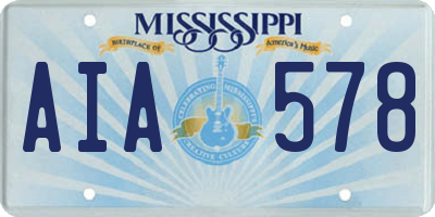 MS license plate AIA578