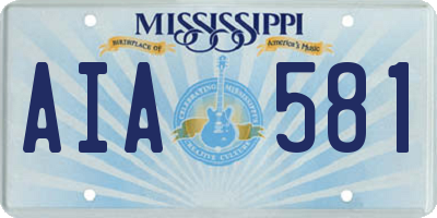 MS license plate AIA581