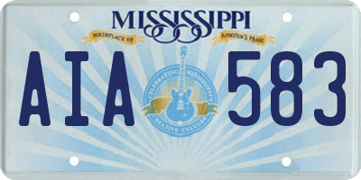 MS license plate AIA583
