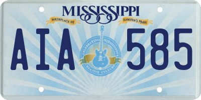 MS license plate AIA585