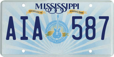 MS license plate AIA587