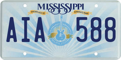 MS license plate AIA588