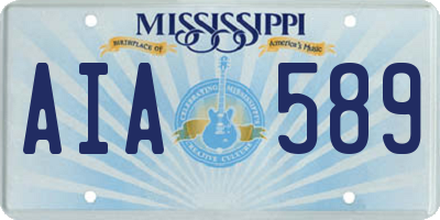 MS license plate AIA589