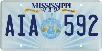 MS license plate AIA592