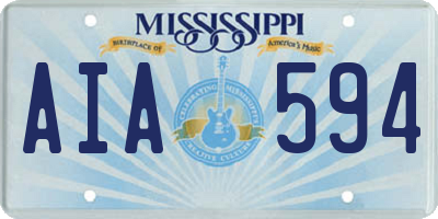 MS license plate AIA594