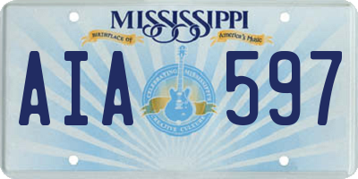 MS license plate AIA597