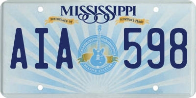 MS license plate AIA598