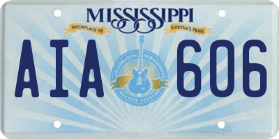 MS license plate AIA606