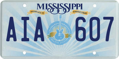 MS license plate AIA607
