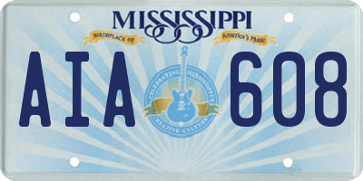 MS license plate AIA608