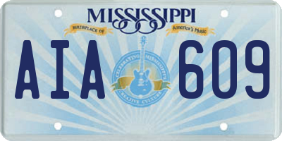 MS license plate AIA609