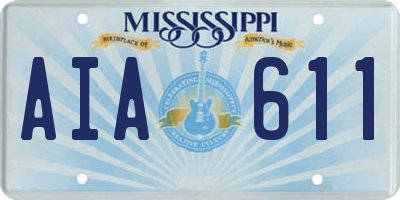 MS license plate AIA611