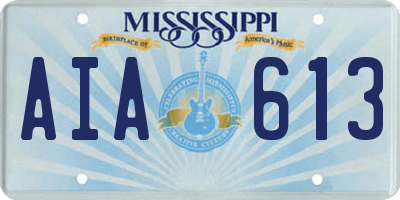 MS license plate AIA613