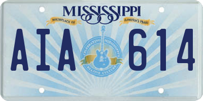 MS license plate AIA614