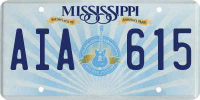 MS license plate AIA615